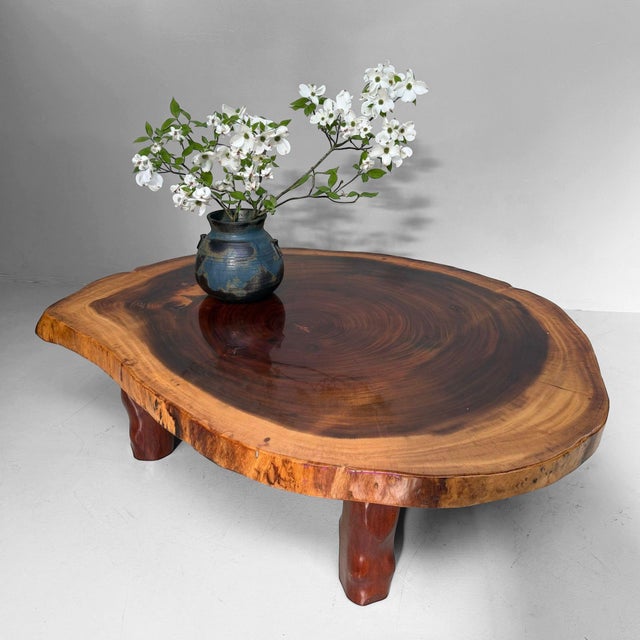 Vintage Japanese Keyaki Tree Trunk Table, 1960s For Sale - Image 14 of 14