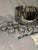 Mid-Century Modern 1970s Metalyte Dorothy Thorpe Style Silver Banded Punch Bowl and 12 Cups For Sale - Image 3 of 11