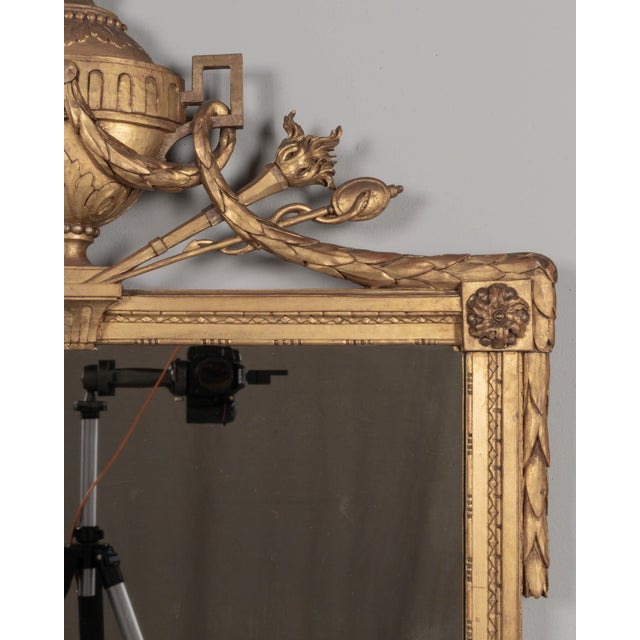 Mid 20th Century French Louis XVI Style Gilded Mirror For Sale - Image 5 of 10