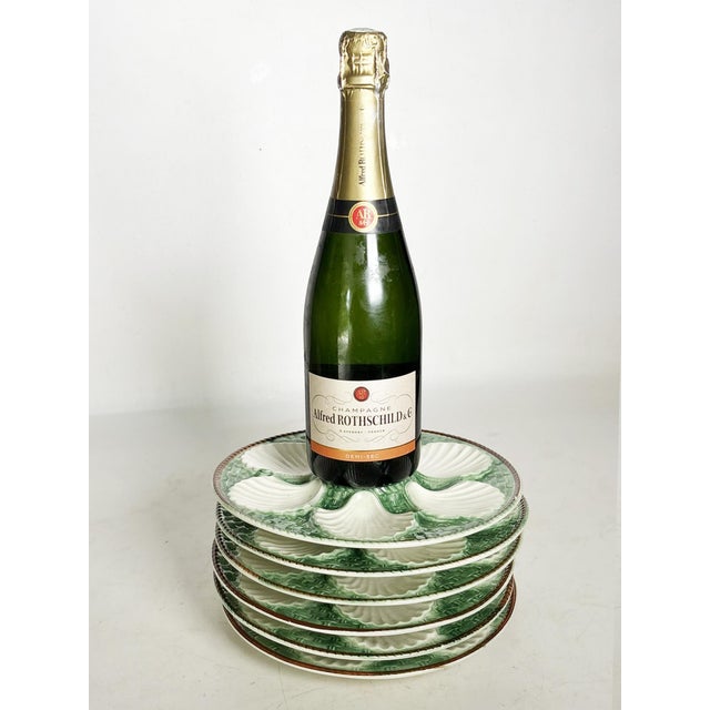 Oyster Plates, France, 1960s, Set of 6 For Sale - Image 4 of 14