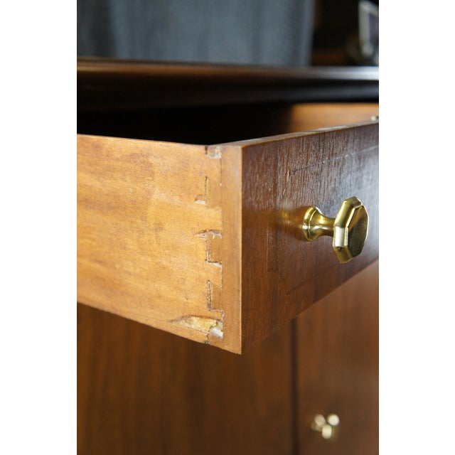 Antique Early 20th C. American Walnut Gentlemans Chest of Drawers Chifforobe 49" For Sale - Image 6 of 12