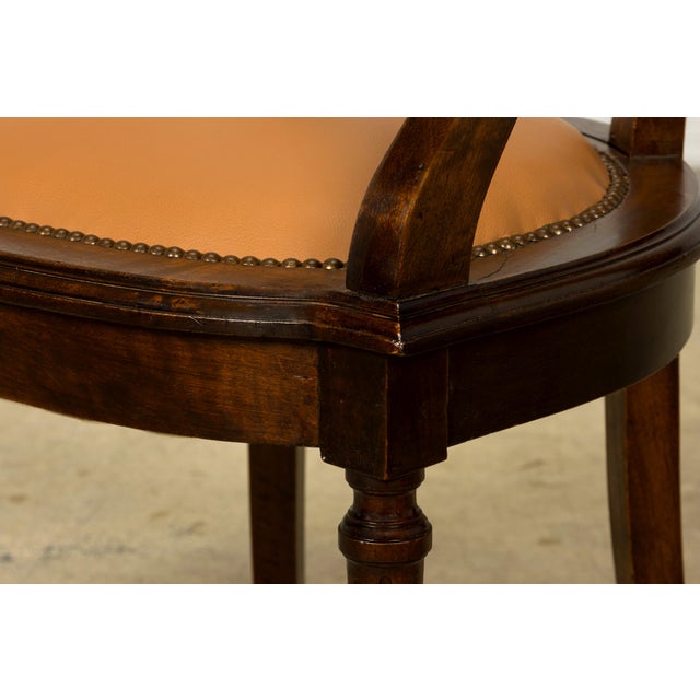 Late 19th Century French Empire Style Mahogany Barrel Back Desk Chair For Sale - Image 16 of 18