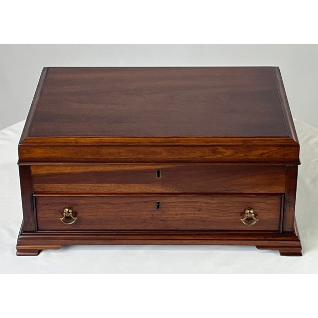 A premier jewelry chest from the Virginia Galleries collection by Henkel Harris. This Model H-11 is made from solid wild...