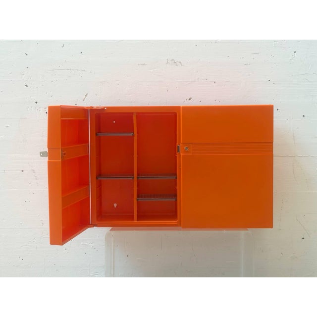 This striking vintage bathroom cabinet, model "Spluga," was manufactured in Italy by Carrara & Matta in the 1960s. Made...
