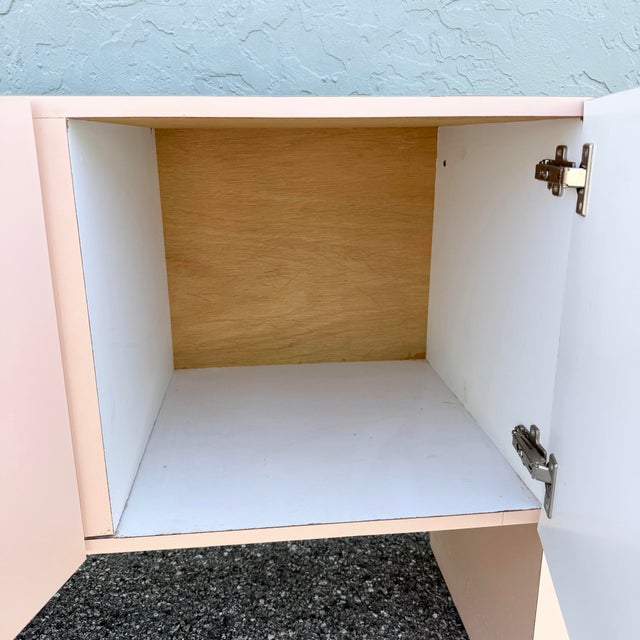 Art Deco Pink Laminate Waterfall Floating Credenza For Sale - Image 10 of 10