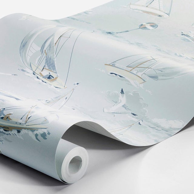 Intricate and active, Sailboats in sky is a classic example of old-world elegance. The nautical wallcovering comes from...