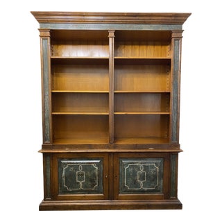 1950s Italian Neo-Classical Style Painted Bookcase For Sale