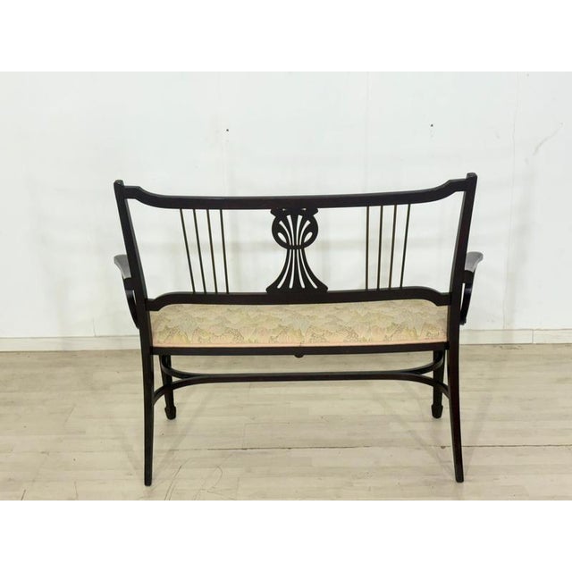 Beige Art Nouveau Viennese Bench from Thonet, 1900s For Sale - Image 8 of 10