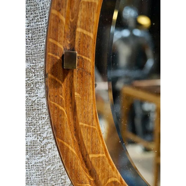 Antique Oak Horseshoe Wall Mirror For Sale - Image 6 of 10