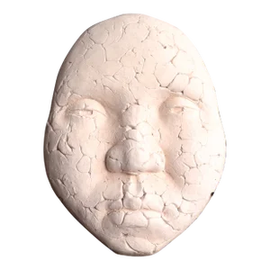 Mosaic-Style Mask 20th Century Terracotta Sculpture