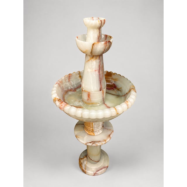 Handcrafted Multicolor Onyx Water Fountain – 45 Inches Tall For Sale - Image 4 of 6