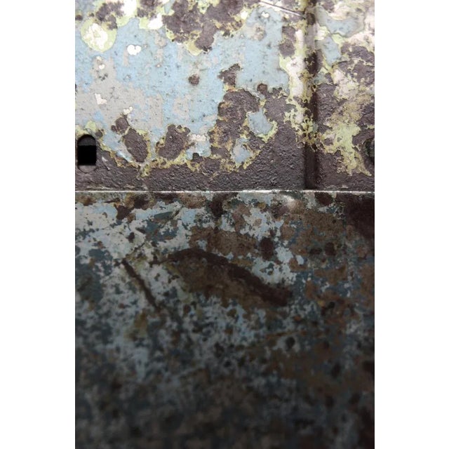 Vintage Raw Industrial Metal Factory Cabinet with Shelves, 1950s For Sale - Image 13 of 18