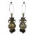 Pair of Chinese Chinoiserie Brass Urn Table Lamps With Elephants For Sale
