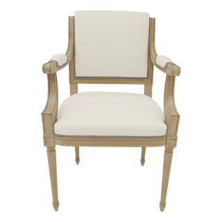Louis XVI Style Hampton Armchair in White, 2010s For Sale