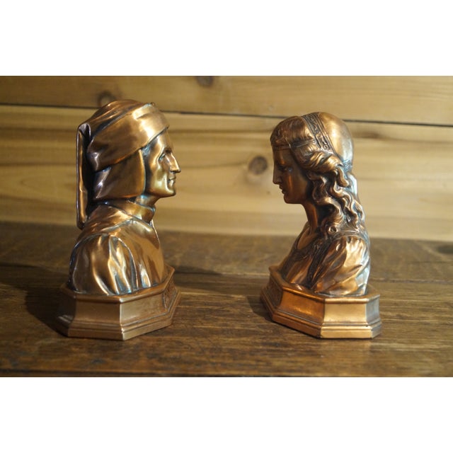 Early 20th Century Dante and Beatrice Bookends - A Pair For Sale - Image 4 of 8