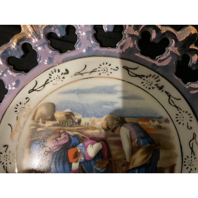 Ceramic Vintage Reticulated Porcelain Wall Plate, 1960s For Sale - Image 7 of 11