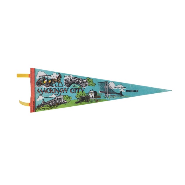 American Mackinaw City Michigan Felt Flag Pennant For Sale - Image 3 of 3