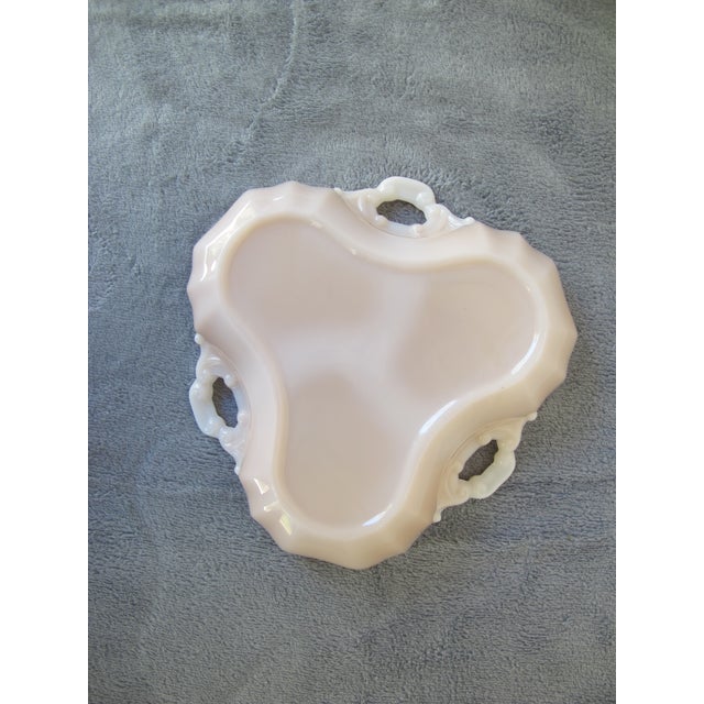 Glass 1930s Milky Pink Glass Relish/Candy Dish, 3-Chambers For Sale - Image 7 of 7