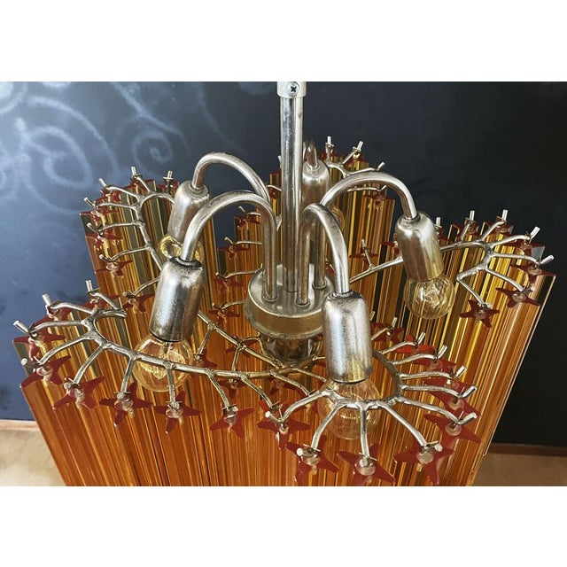 Red Modern Quadriedri Glass Chandelier, 1990s For Sale - Image 8 of 18