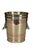 Vintage wine / champagne / ice bucket / trash bin. Made from brass with copper bands and figural handles showing the face...
