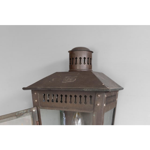 Vintage Wall Lantern in Brass, 1950s For Sale - Image 4 of 8
