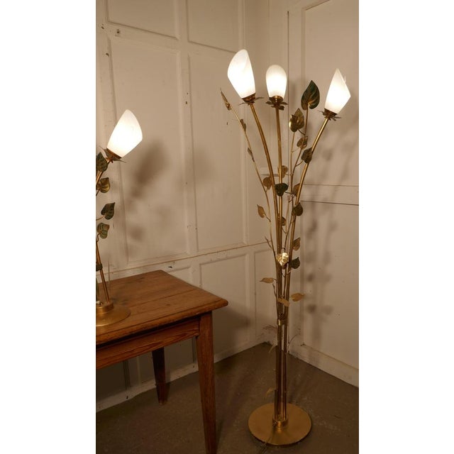 French Toleware Lamps, 1960, Set of 2 For Sale - Image 4 of 10