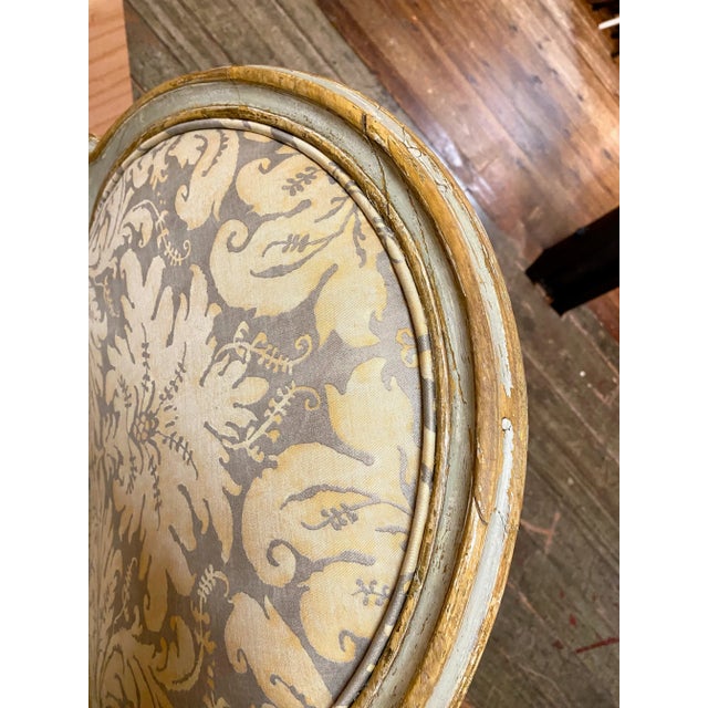 Wood Pair George III Open Arm Chairs in C. 1970's Fortuny For Sale - Image 7 of 12