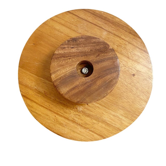 Brown 1950s Mid-Century Modern Solid Wood Serving Tray – Carved Edge Pedestal For Sale - Image 8 of 8
