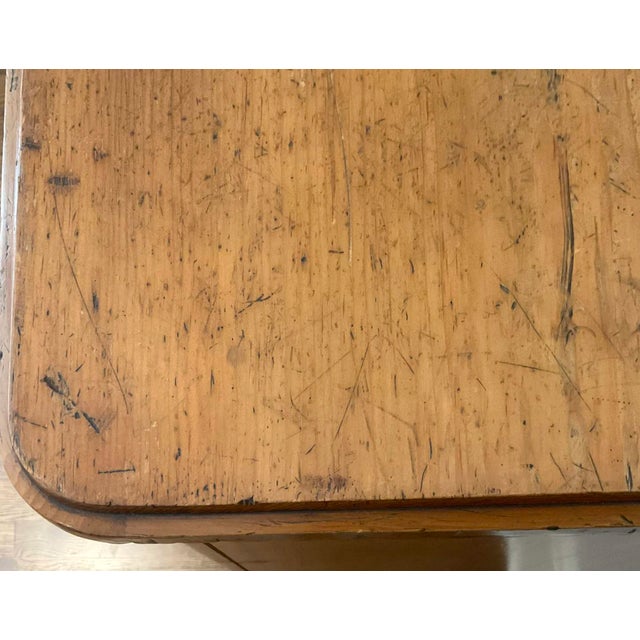 19th Century European Pine Tallboy Chest of Drawers With Brass Hardware & Carved Detail For Sale In New York - Image 6 of 6