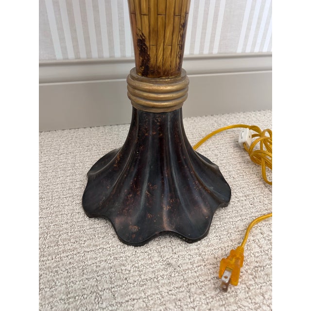 Mid 20th Century Art Nouveau-Style Torchiere Table Lamps - A Pair For Sale - Image 10 of 10