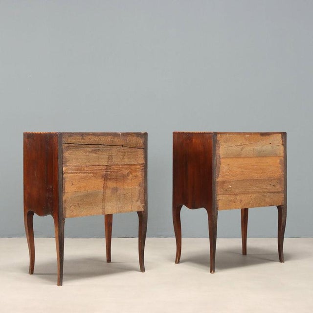 Walnut Nightstands in the style of Barocchetto, Set of 2 For Sale - Image 10 of 11
