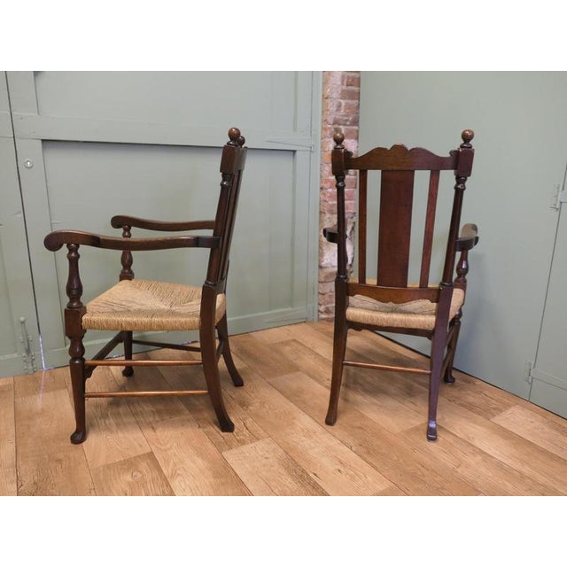 2000 - 2009 Gothic Carved Oak Carver Chairs, Set of 2 For Sale - Image 5 of 7