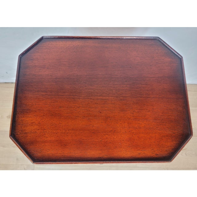 Wood Mid-Century Octagonal Tripod Side Table with Drawer, 1950 For Sale - Image 7 of 17