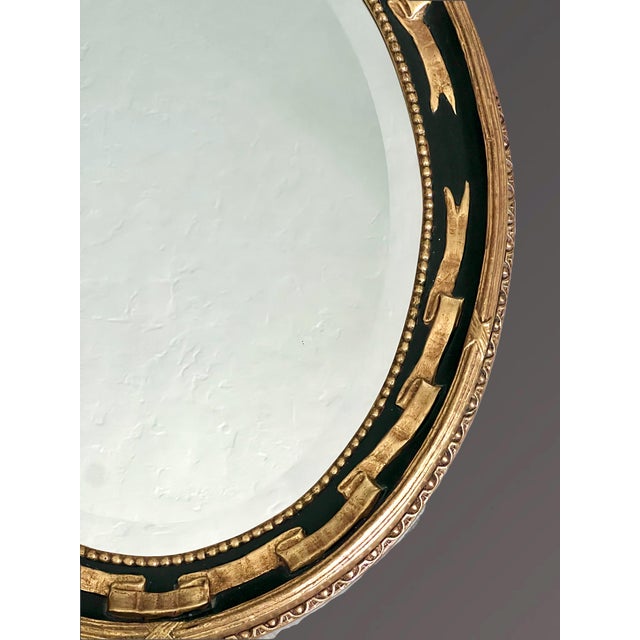 Friedman Brothers Traditional Gold & Black Regency Ebonised Oval Wall Mirror, Decorative Arts Inc For Sale In Tampa - Image 6 of 12