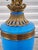 Antique French Blue Opaline Glass & Bronze Candelabra Table Lamp For Sale - Image 4 of 16