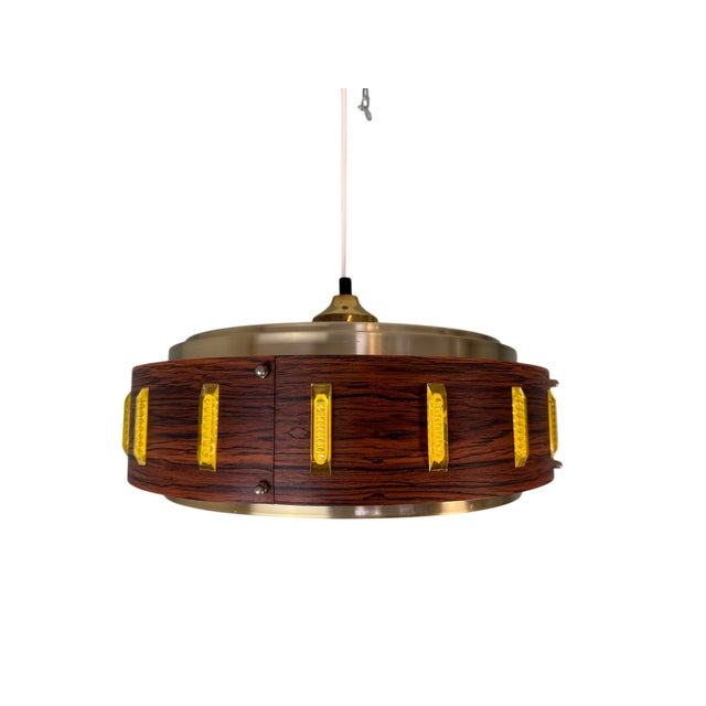 Contemporary Mid-Century Danish Pendant Light with Rosewood Finish, 1960s For Sale - Image 3 of 9
