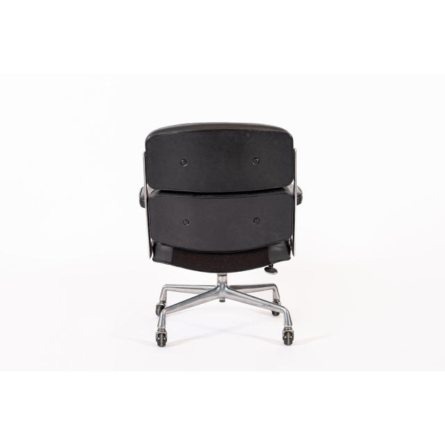 1980s Eames for Herman Miller Time Life Black Leather Office Chair 1981 For Sale - Image 5 of 14