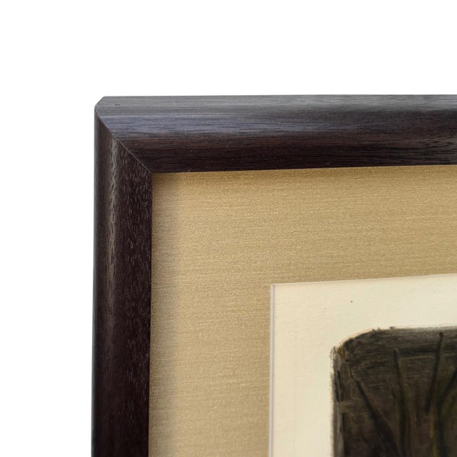 Signed Mid-Century American Painting, Newly Framed in Museum Glass & Walnut Frame For Sale - Image 11 of 15