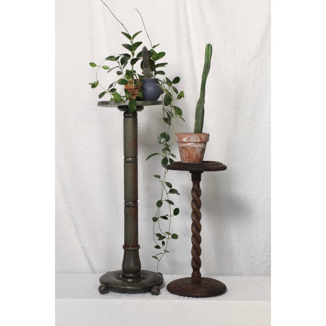 1930s Art Deco Wood Plant Stand With Ball Feet For Sale - Image 4 of 10