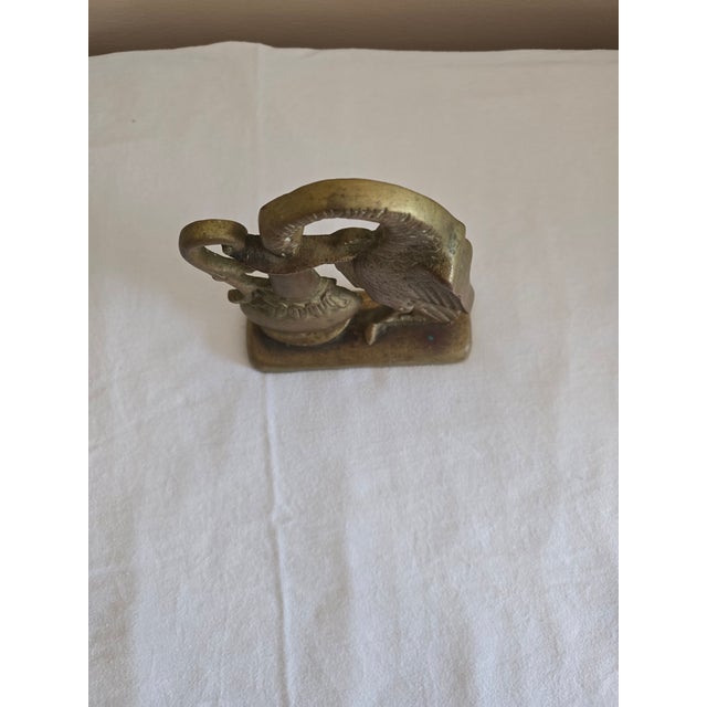 Brass Antique 19th Century Brass Ho-Ho Bird Doorstop For Sale - Image 8 of 12