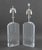 Pair of Modern Clear Acrylic and Chrome Table Lamps, one with cube form finial. Taller: 31.5" H x 9" W x 4" D. Provenance:...