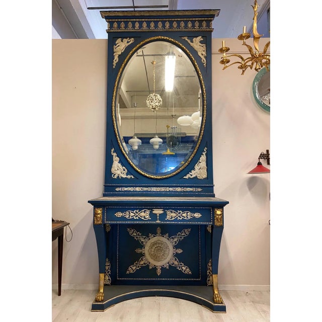 Antique Console Table and Mirror, Set of 2 For Sale - Image 9 of 16