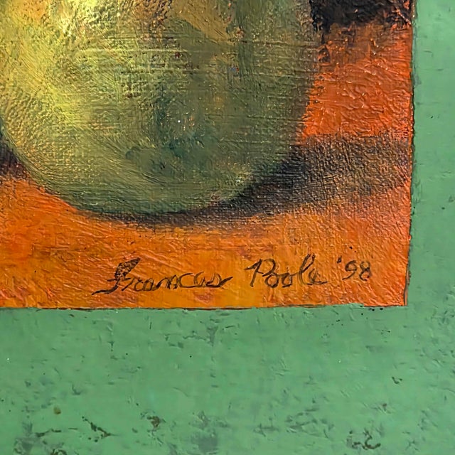 Contemporary 1990s Frances Poole Four Pears Oil and Encaustic Still Life Painting For Sale - Image 3 of 10