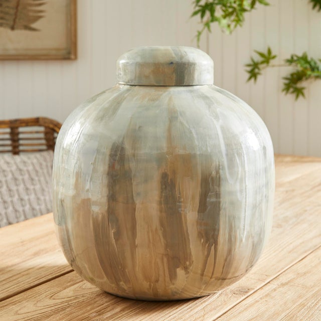 Metal Almeta Lidded Urn For Sale - Image 7 of 7