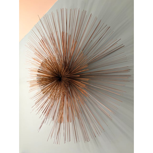 Curtis Jere Large Vintage Mid Century Modern Starburst Urchin Pom Pom Mixed Metal Abstract Brutalist Wall Sculpture by Curtis Jere For Sale - Image 4 of 5