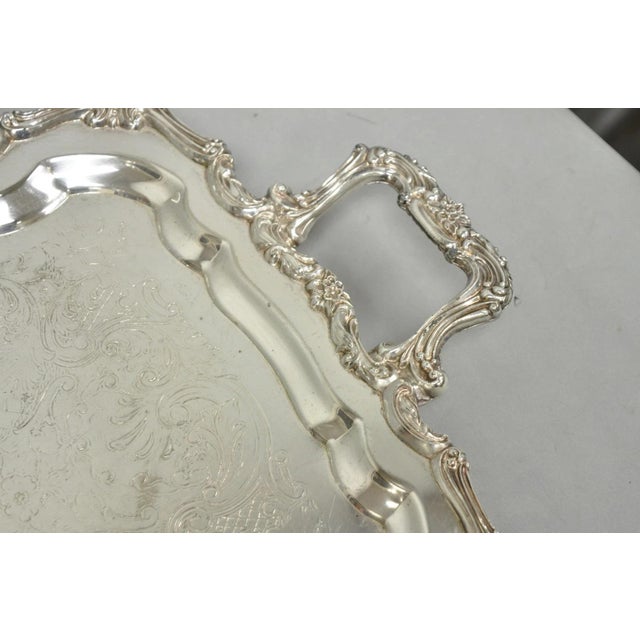 Vintage Taunton Statehouse Victorian Silver Plated Narrow Serving Platter Tray For Sale In Philadelphia - Image 6 of 14