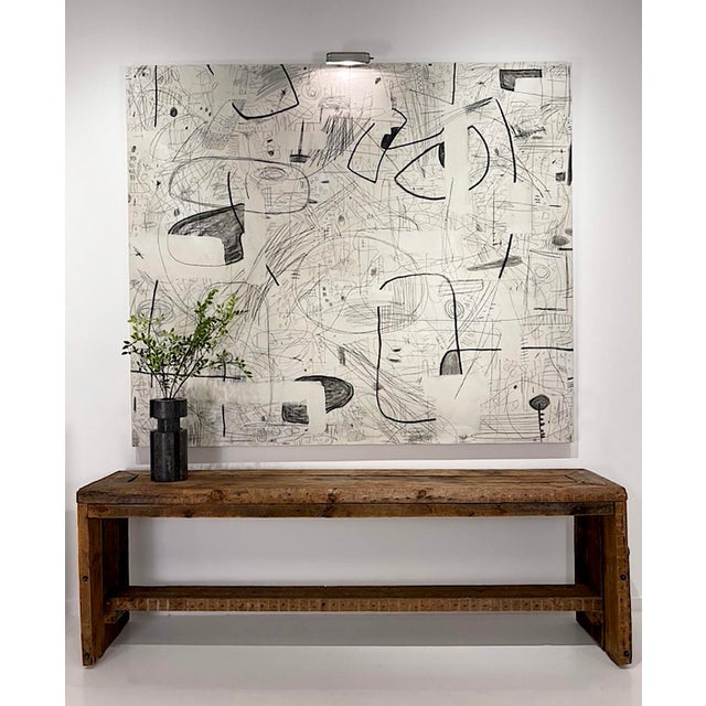 Monumental Reclaimed Wood Console Table, Rustic Minimalist Form, 88” For Sale - Image 6 of 7