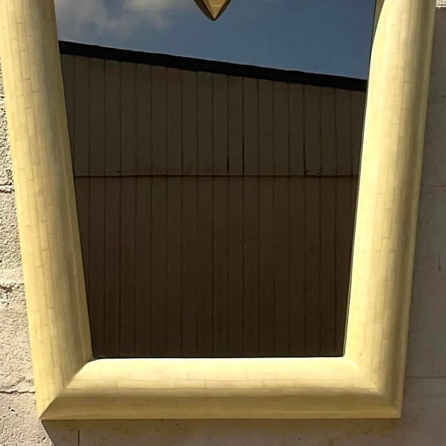 Vintage Contemporary Tessellated Bone Mirror For Sale - Image 13 of 14