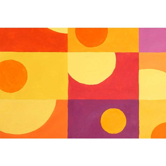 2023, Abstract Geometric Patterns Od "Sixteen Sunsets", Acrylic on Watercolor Paper by Ryan Rivadeneyra For Sale - Image 4 of 7