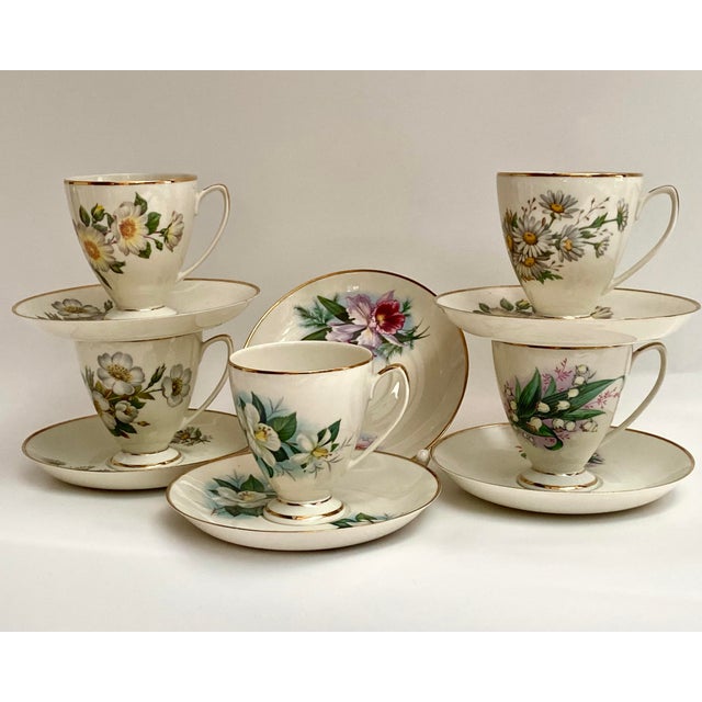 1950s Vintage Porcelain Tea/Coffee Set, 1950s, Set of 11 For Sale - Image 5 of 8